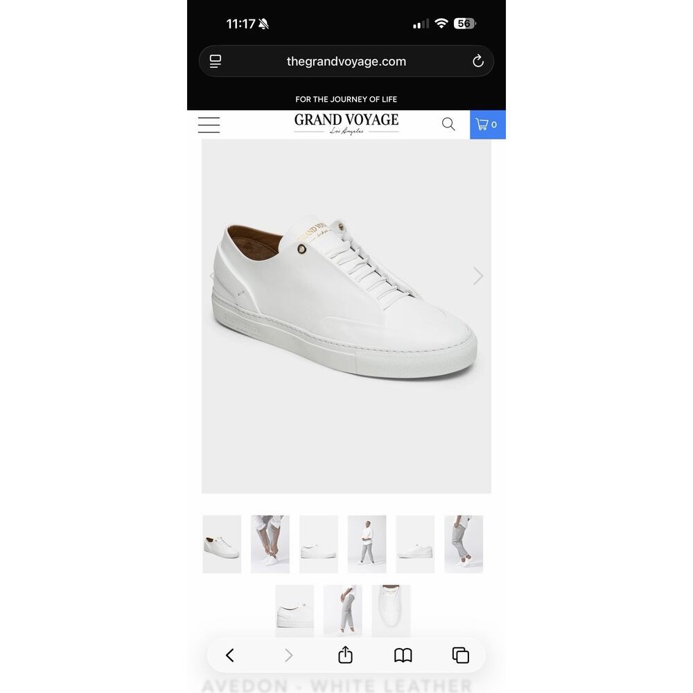 Grand Voyage Avedon White Sneakers Men’s Low Top Lace-Up Shoes - Size 12